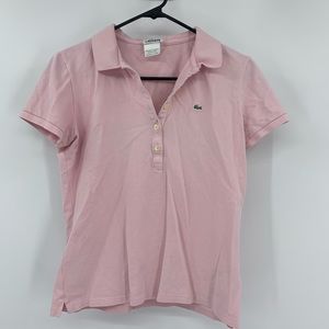 Pink Lacoste shirt